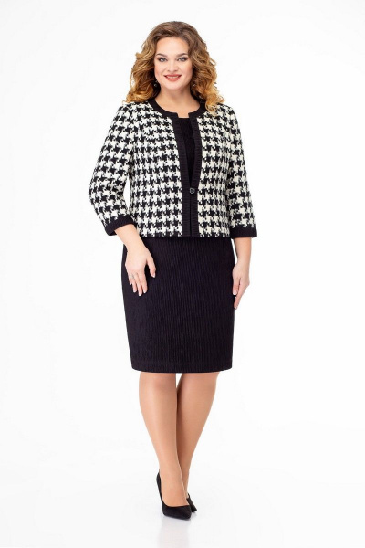 Жакет, платье Slaviaelit 474 черно-белый - фото 1