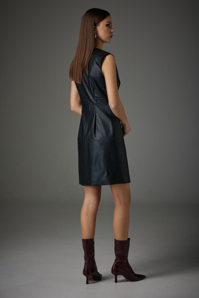 Платье-жилет из экокожи с горизонтальными подрезами N.O.W. 1394 - фото 4