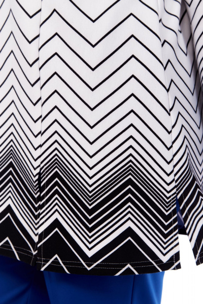 Миди-платье в стиле бохо с отрезной линией и сборками Abbi 4046 бело-черный - фото 19