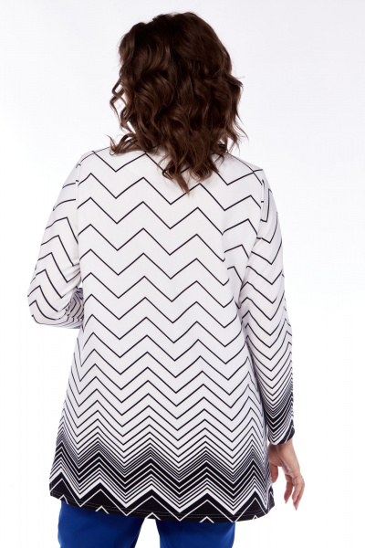 Миди-платье в стиле бохо с отрезной линией и сборками Abbi 4046 бело-черный - фото 18