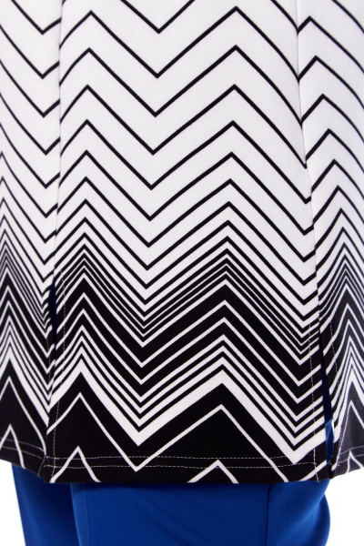 Миди-платье в стиле бохо с отрезной линией и сборками Abbi 4046 бело-черный - фото 13