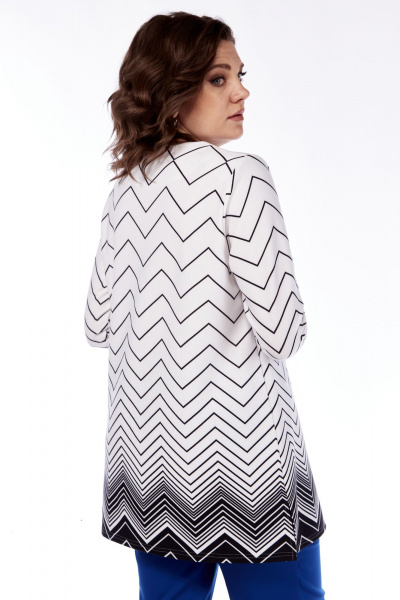 Миди-платье в стиле бохо с отрезной линией и сборками Abbi 4046 бело-черный - фото 2