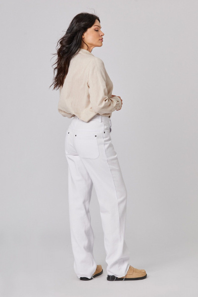 Блуза из хлопка полуприталенная с карманом Rivoli 2406 бежевый - фото 5