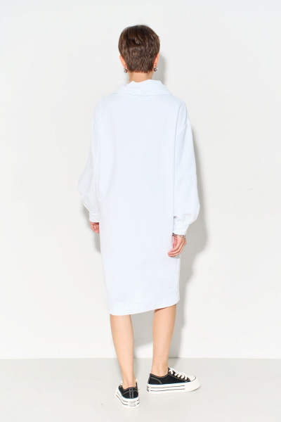 Платье из трикотажа с высоким воротником и молнией FOXY FOX 1563 молочный - фото 9