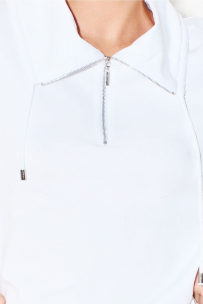 Платье из трикотажа с высоким воротником и молнией FOXY FOX 1563 молочный - фото 5