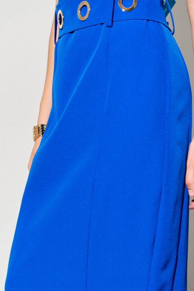 Платье-чехол из текстиля с разрезом и поясом FOXY FOX 1619 васильковый - фото 9