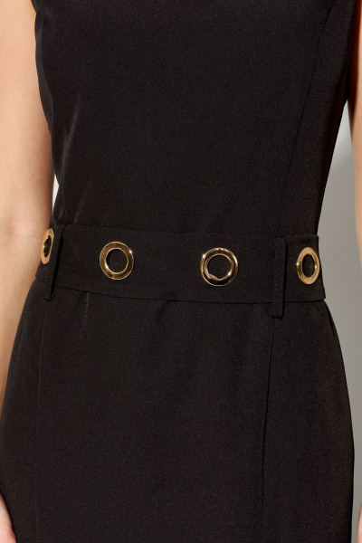 Платье-чехол из текстиля с подъемными рельефами и поясом FOXY FOX 1619 черный - фото 6