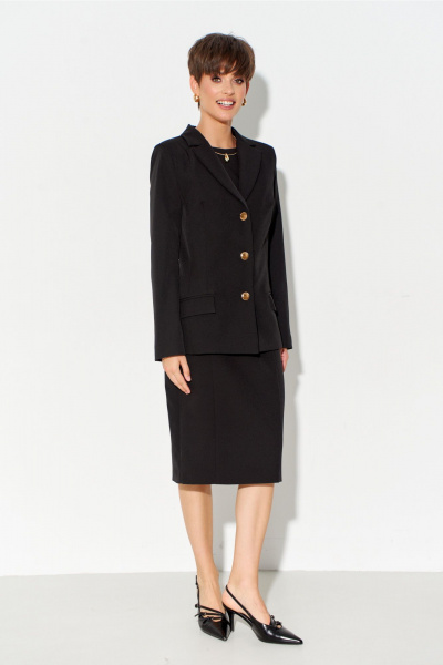 Классический жакет полуприлегающего кроя из костюмной ткани FOXY FOX 1620 черный - фото 9