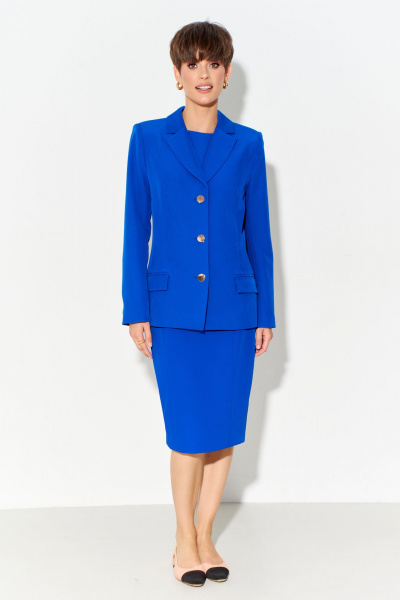 Жакет с рельефами и карманами из текстиля с подкладкой FOXY FOX 1620 васильковый - фото 9