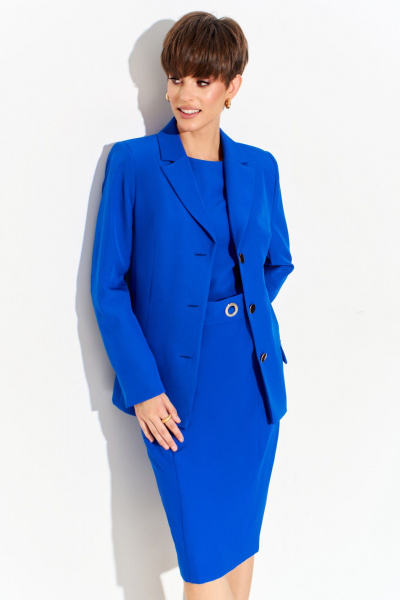 Жакет с рельефами и карманами из текстиля с подкладкой FOXY FOX 1620 васильковый - фото 6