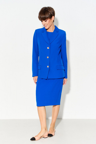 Жакет с рельефами и карманами из текстиля с подкладкой FOXY FOX 1620 васильковый - фото 2