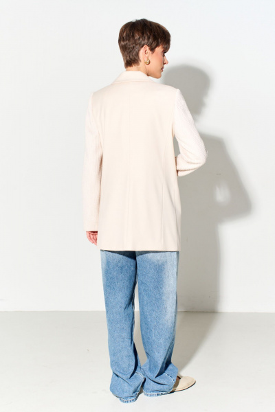 Жакет из костюмной ткани с трикотажными рукавами FOXY FOX 1621 молочный - фото 3