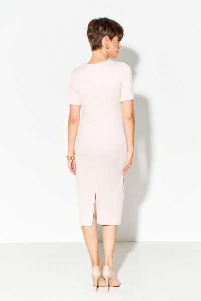 Платье приталенное из трикотажа со шлицей и молнией FOXY FOX 1622 молочный - фото 2