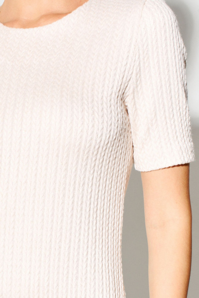 Платье приталенное из трикотажа со шлицей и молнией FOXY FOX 1622 молочный - фото 8