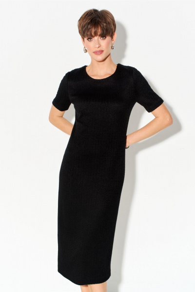 Черное платье из трикотажа с шлицей внизу FOXY FOX 1622 черный - фото 11