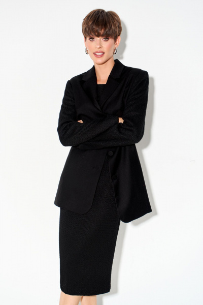 Черное платье из трикотажа с шлицей внизу FOXY FOX 1622 черный - фото 7