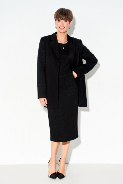 Черное платье из трикотажа с шлицей внизу FOXY FOX 1622 черный - фото 6