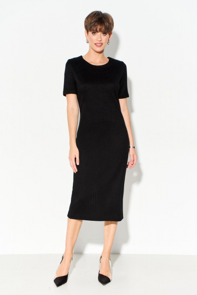 Черное платье из трикотажа с шлицей внизу FOXY FOX 1622 черный - фото 3