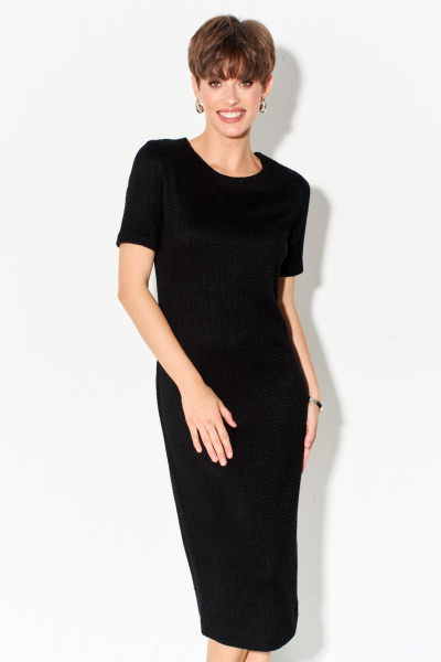 Черное платье из трикотажа с шлицей внизу FOXY FOX 1622 черный - фото 1