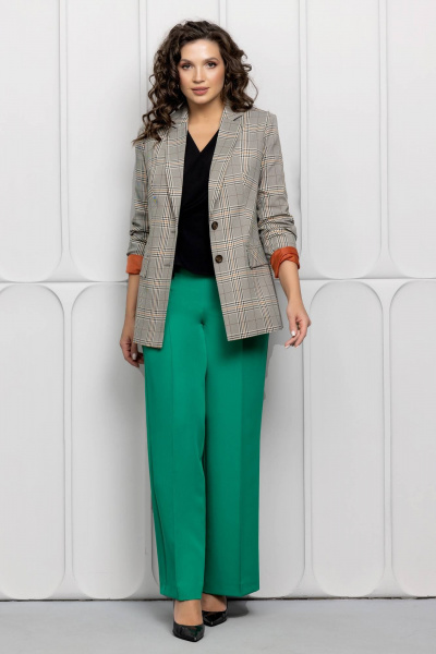 Мультиколор деловой пиджак полуприлегающего силуэта Gold Style 2616 рыжий - фото 3