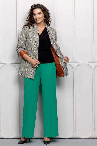 Мультиколор деловой пиджак полуприлегающего силуэта Gold Style 2616 рыжий - фото 2