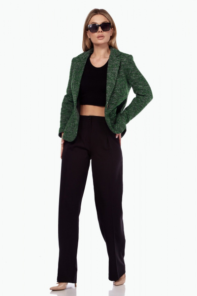 Зеленый трикотажный пиджак с накладными карманами Talia fashion 430 зеленый - фото 15