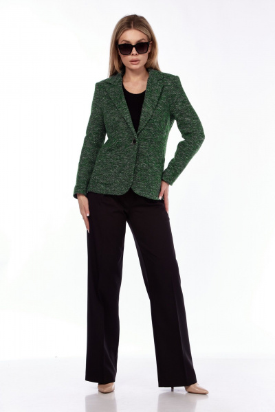 Зеленый трикотажный пиджак с накладными карманами Talia fashion 430 зеленый - фото 13