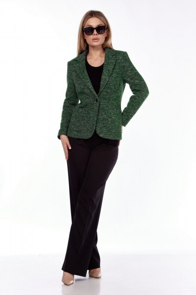 Зеленый трикотажный пиджак с накладными карманами Talia fashion 430 зеленый - фото 12