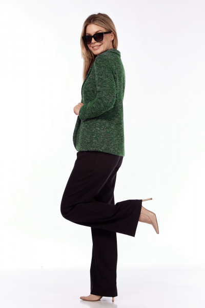 Зеленый трикотажный пиджак с накладными карманами Talia fashion 430 зеленый - фото 10