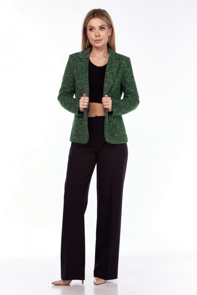 Зеленый трикотажный пиджак с накладными карманами Talia fashion 430 зеленый - фото 2