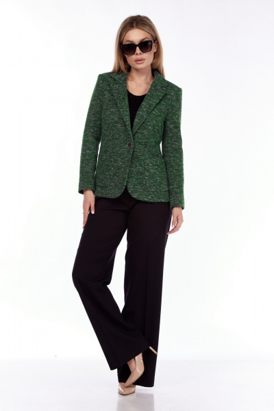 Зеленый трикотажный пиджак с накладными карманами Talia fashion 430 зеленый - фото 1