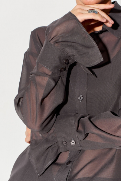 Рубашка из шифона с воротником и сборкой на рукавах FOXY FOX 1662 - фото 7