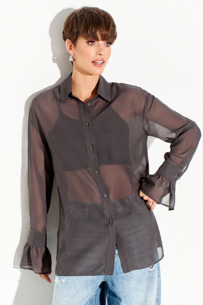 Рубашка из шифона с воротником и сборкой на рукавах FOXY FOX 1662 - фото 4