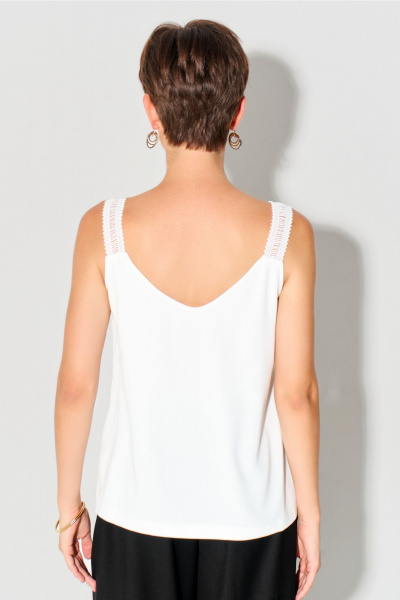 Блуза с бретелями и кружевными вставками из текстиля FOXY FOX 1684 молочный - фото 2