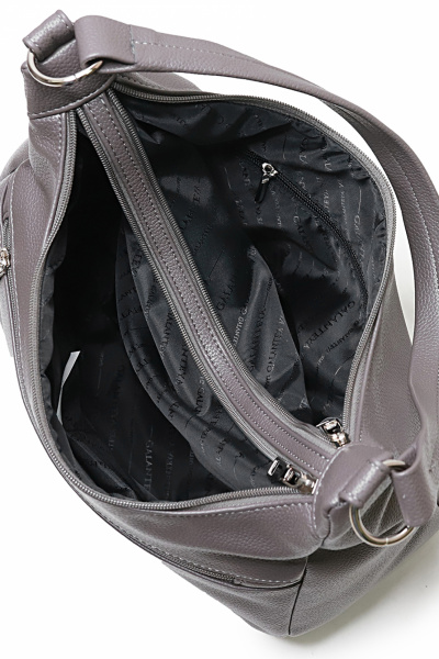 Серая экокожа сумка на длинной ручке для повседневных образов Galanteya 21524.24с813к45 серый - фото 5