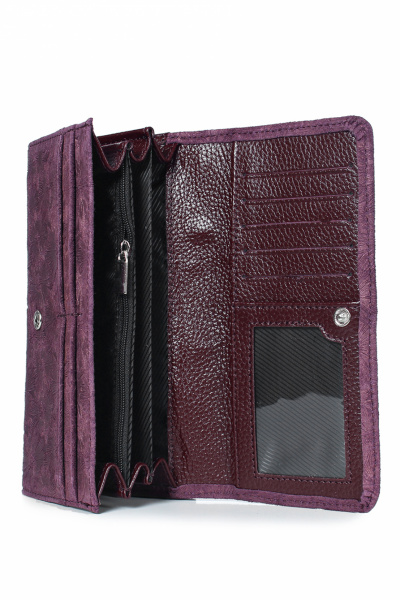 Красное кожаное портмоне с рамочным замком Galanteya 2815.24с375к45 бордо - фото 3