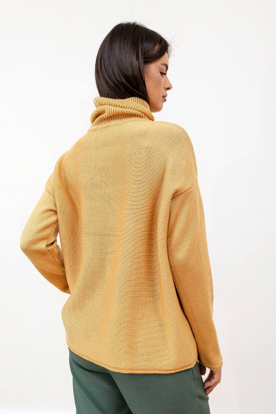 Базовый джемпер оверсайз из шерстяной пряжи Romgil РВ0009-ШЕ5 соломенный - фото 2
