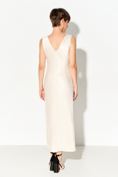 Платье из шелк-сатина с регулируемыми узлами FOXY FOX 1691 бежевый - фото 2