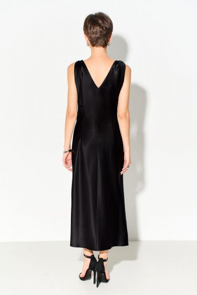 Платье из шелк-сатина с регулируемыми узлами FOXY FOX 1691 черный - фото 2