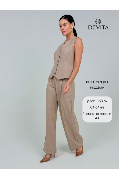Пиджак бежевый офисный классический из вискозы DEVITA 4011 бежевый - фото 6