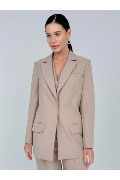 Пиджак бежевый офисный классический из вискозы DEVITA 4011 бежевый - фото 1