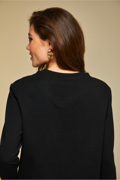 Джемпер хлопковый с авторским принтом в золоте DEVITA 8001 черный - фото 13