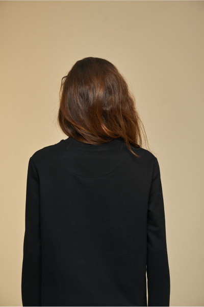 Джемпер хлопковый с авторским принтом в золоте DEVITA 8001 черный - фото 12