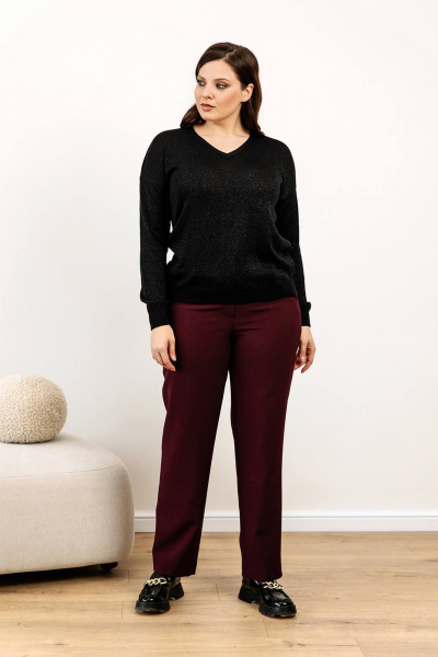 Джемпер из хлопка с блестящей металлизацией Romgil РВ0140-ХМ5 черный - фото 6