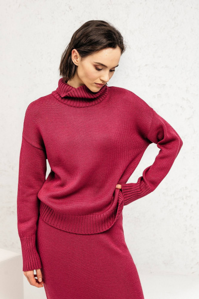 Демисезонный костюм 2-ка из эластичного трикотажа Romgil 893ШТЗ брусничный - фото 7