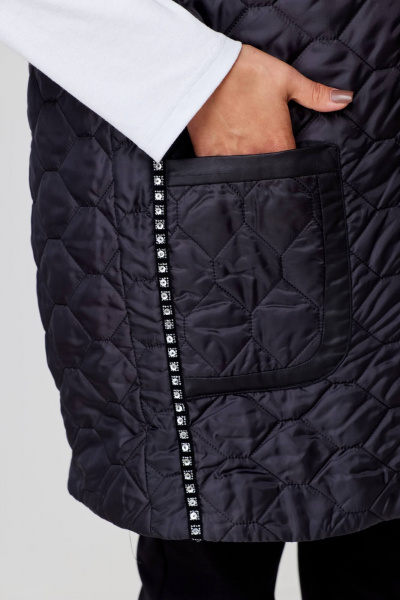 Демисезонный комплект жилет и водолазка из трикотажа и стеганой ткани Solomeya Lux 972 черный+белый - фото 9