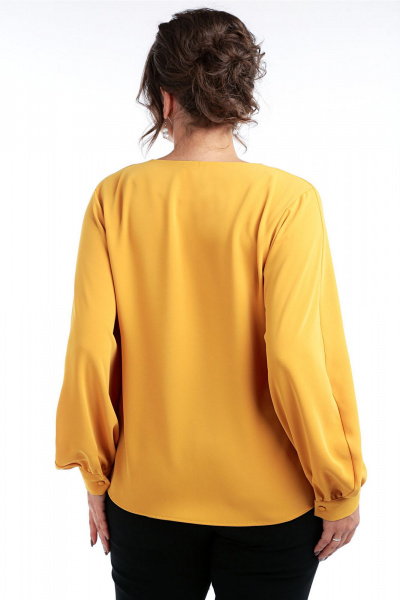 Круглогодичный комбинированный костюм из шифона и текстиля Таир-Гранд 62438 горчица - фото 2