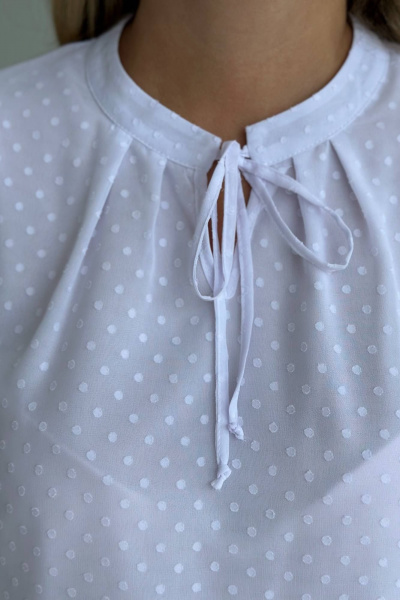 Блуза-оверсайз с длинным рукавом и рюшами LindaLux 812 молоко - фото 4