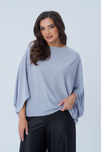Блуза оверсайз с вырезом лодочка и спущенными плечами AXXA 142 А - фото 6