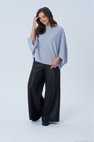 Блуза оверсайз с вырезом лодочка и спущенными плечами AXXA 142 А - фото 5
